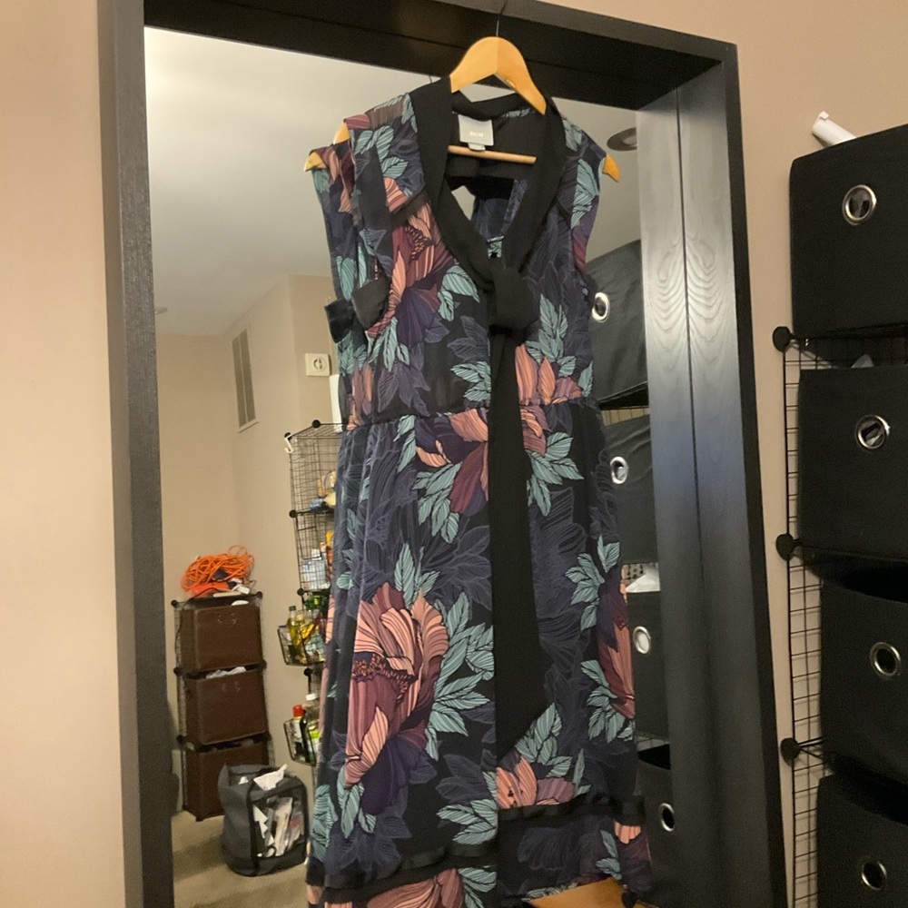 Maeve Black and Multicolor Midi Dress
